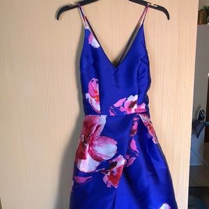 Royal blue floral dress